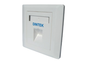 1 Port UK Style Angled Wall Plate With Shutter