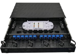 24 Port 1U SC Sliding Patch Panel & Plastic Enclosure