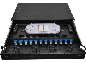48 Port 1U LC Sliding Patch Panel & Plastic Enclosure