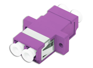 OM4 Duplex LC Adapter - Unshuttered With Flange